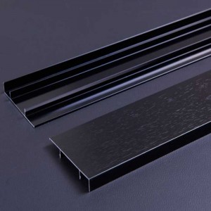 0.8mm Thick Black Gold Color Aluminum Baseboard for Corner of Wall Decoration